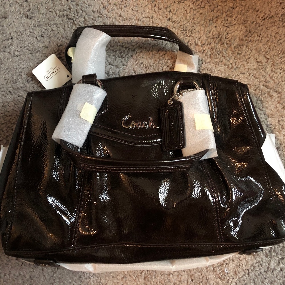 Chocolate brown coach purse